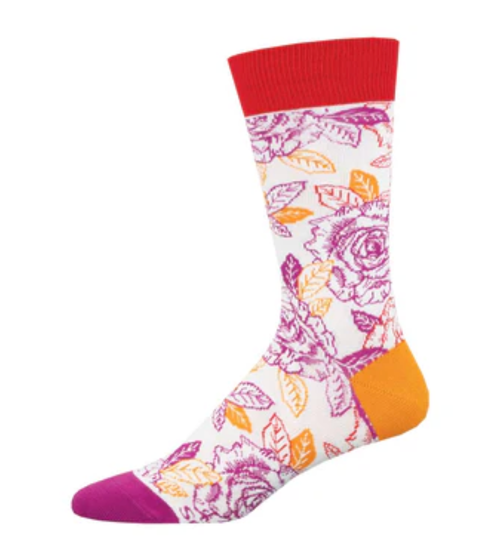 Socksmith Pride Roses and Pops cotton crew, UNISEX sizing