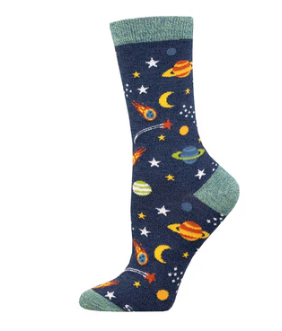 Socksmith bamboo graphic crew, women's sizing (35+ patterns)