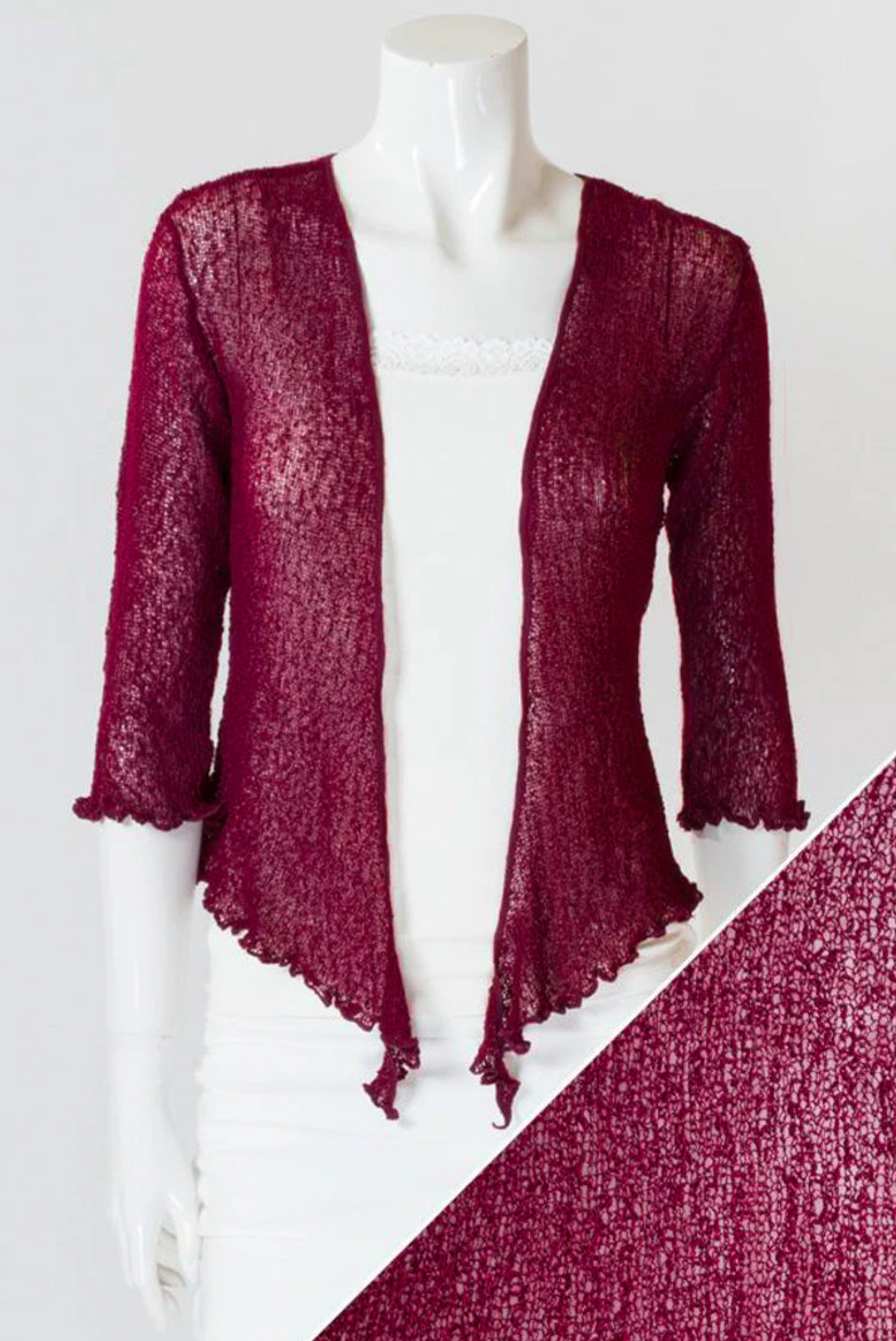 Blue Sky cardigan, short mesh shrug (18 colors)