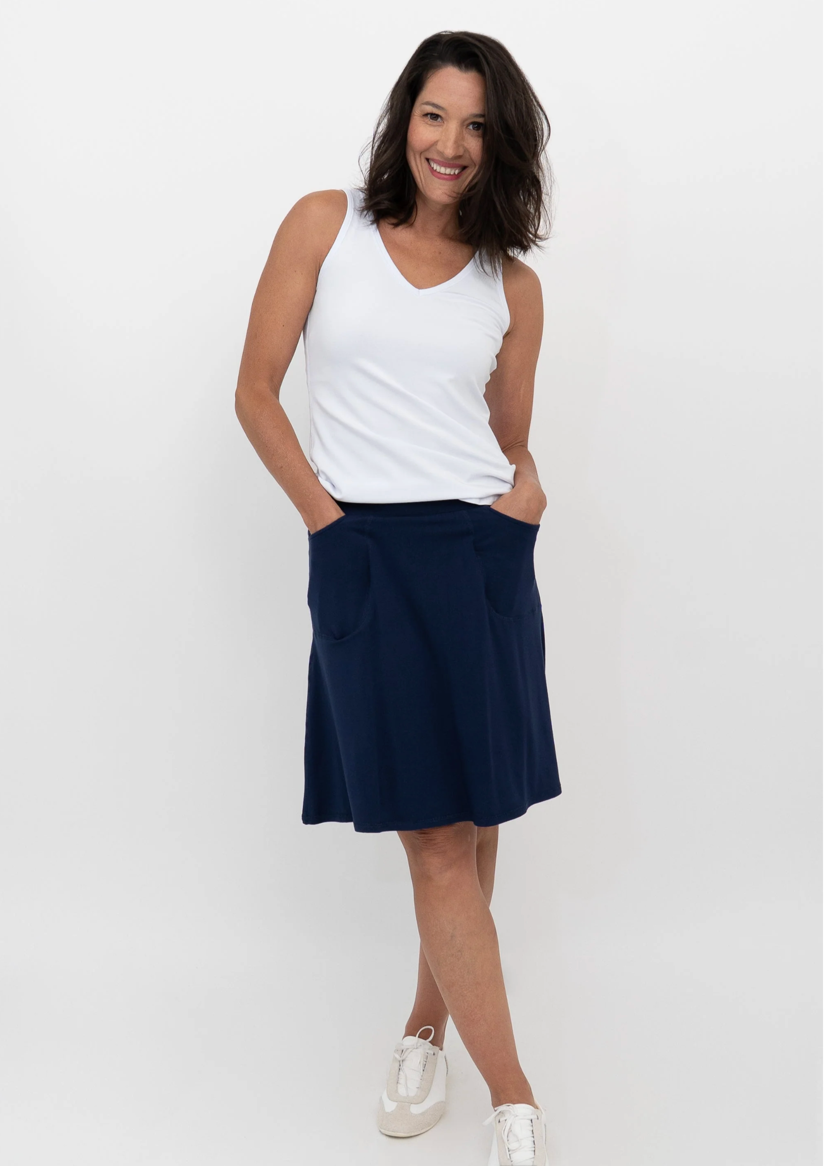 Vestido túnica Blue Sky Spirit, bambú liso sin mangas