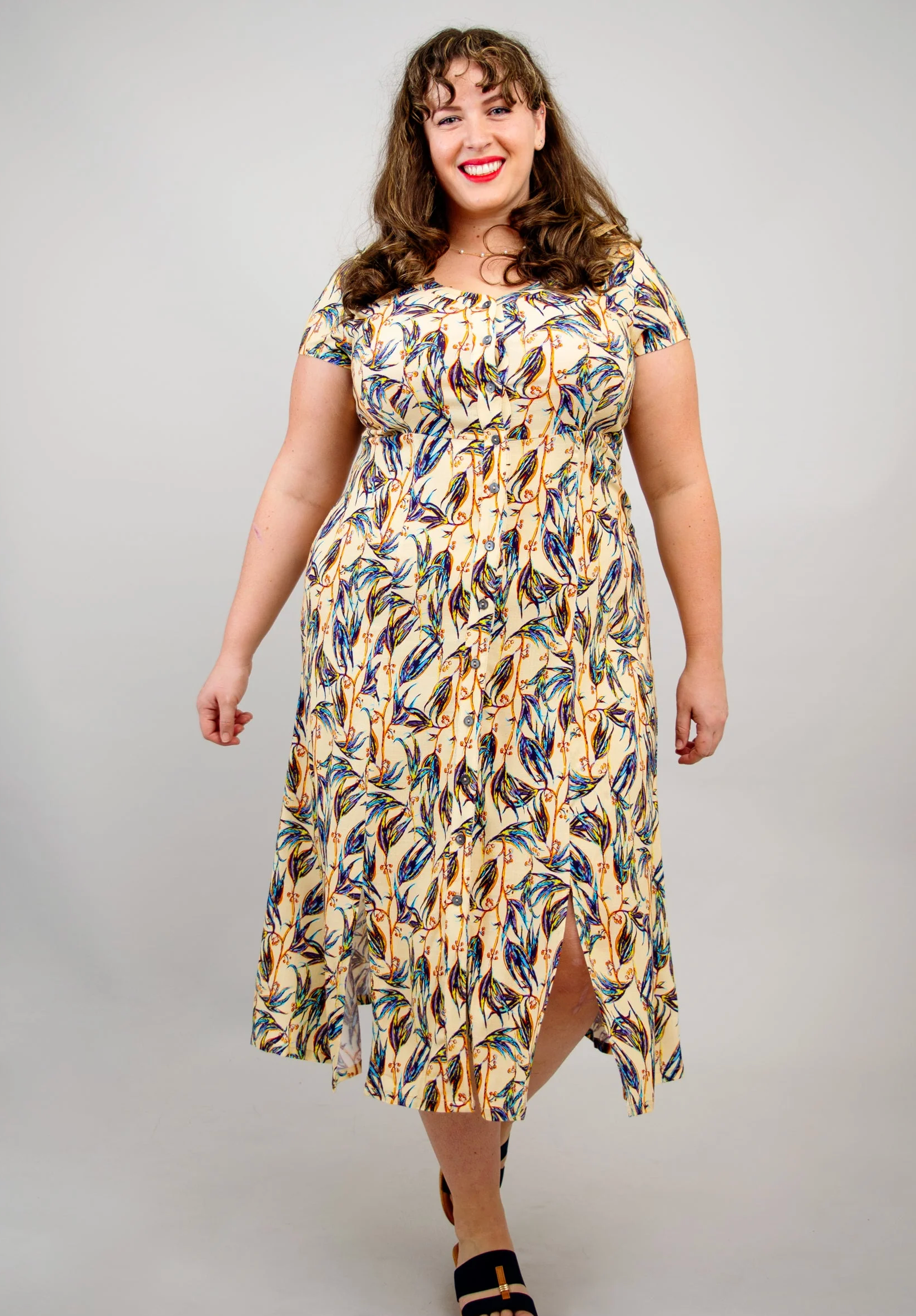 Blue Sky Morgan dress, bamboo-linen (2 prints)