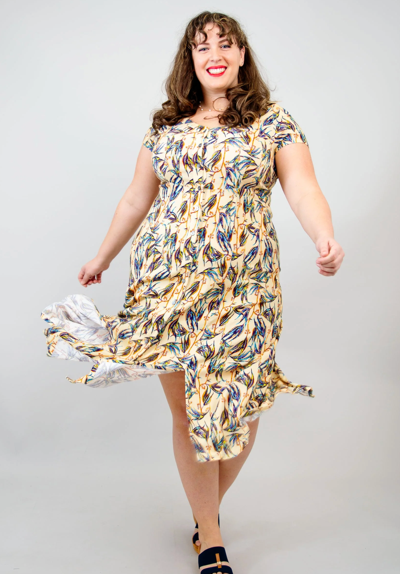 Blue Sky Morgan dress, bamboo-linen (2 prints)
