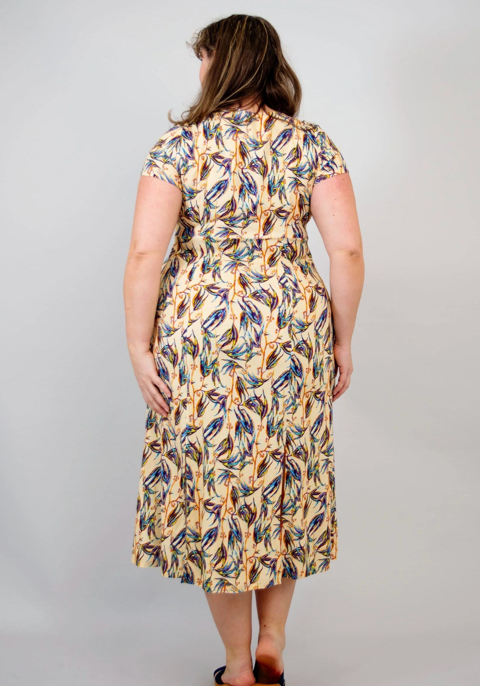 Vestido Blue Sky Morgan, estampado Mamina de lino bambú