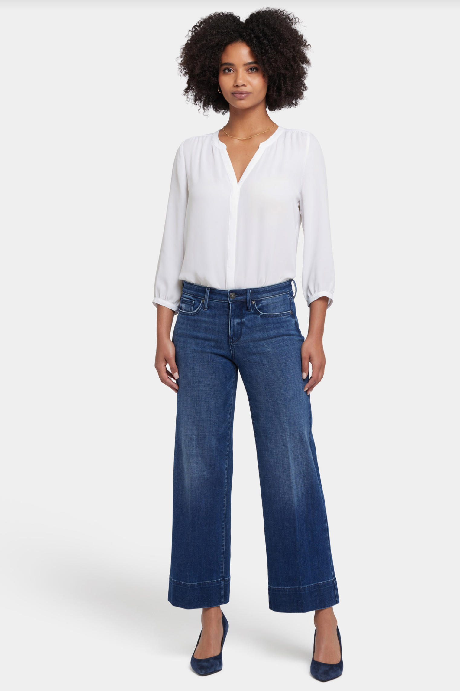 NYDJ Teresa wide leg jeans, Moonlight wash 3" hem
