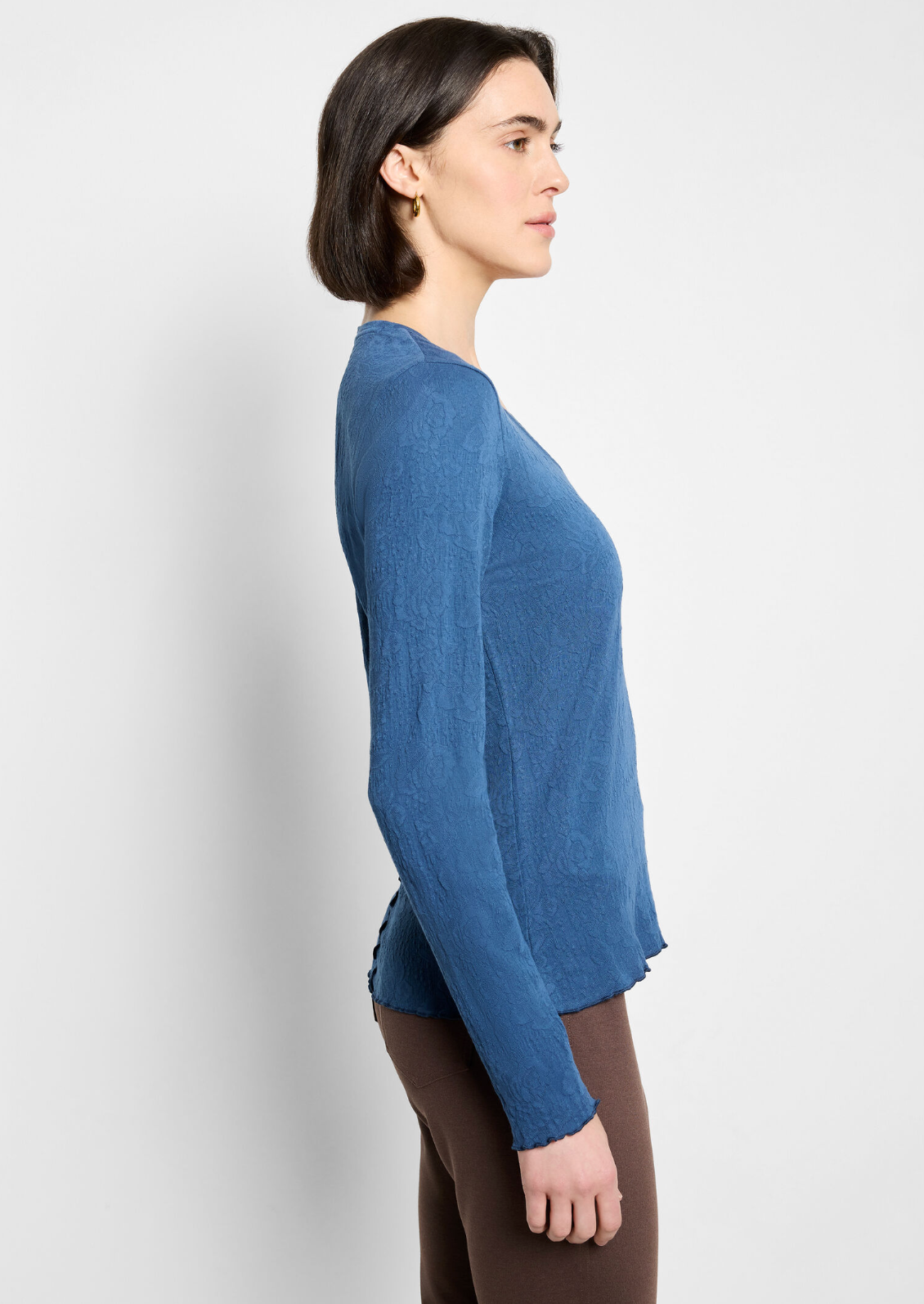 Nic + Zoe t-shirt, lace knit v-neck