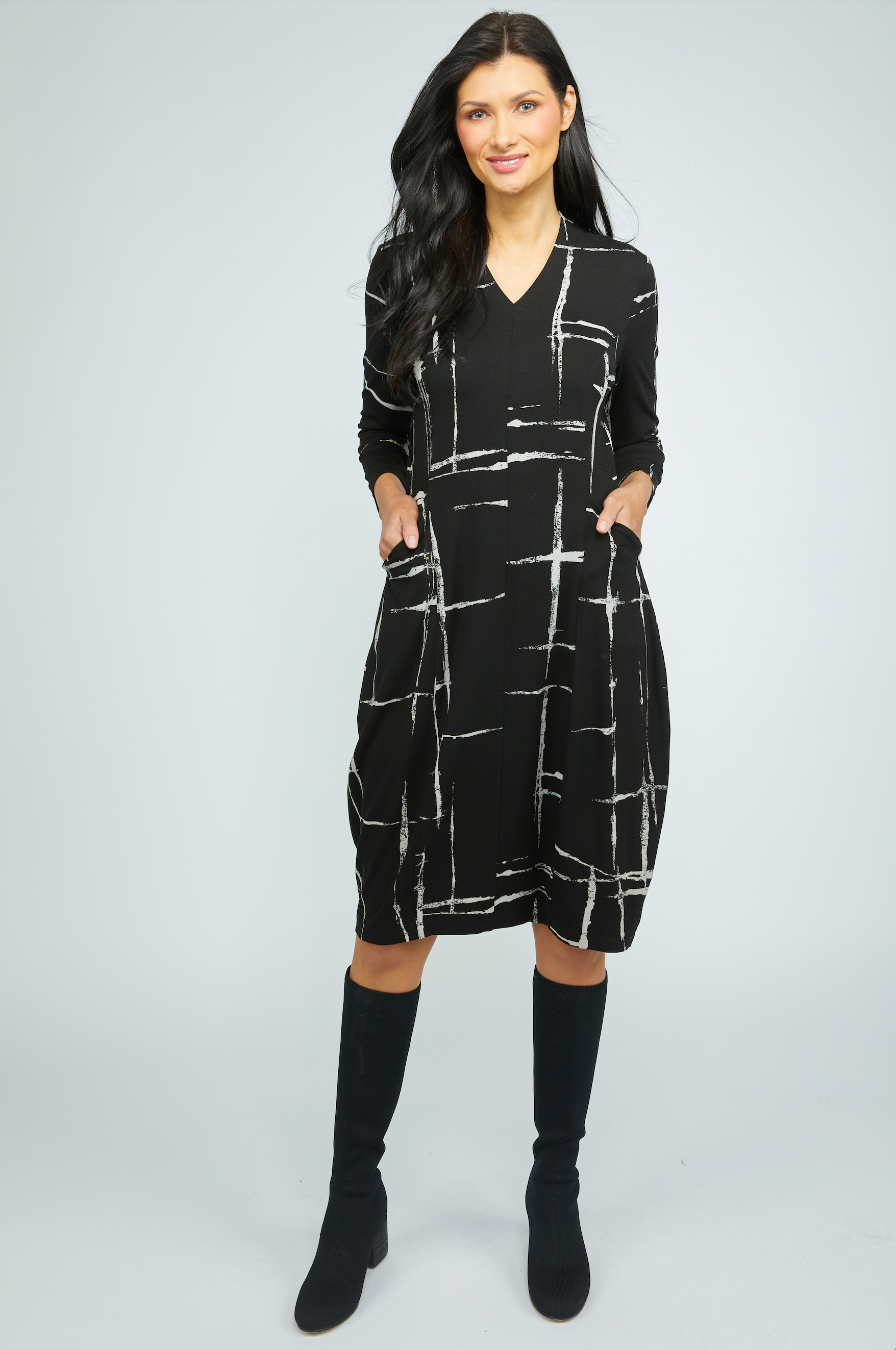 Olivia by Habitat dress 147567, arthouse grid cocoon