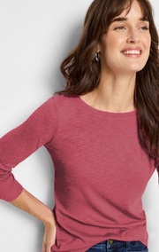 Nic + Zoe t-shirt, boatneck long sleeve