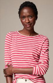Nic + Zoe t-shirt 252044, stripe boatneck long sleeve SALE Size S
