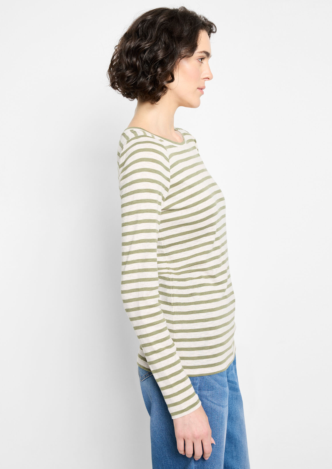 Nic + Zoe t-shirt 252044, stripe boatneck long sleeve (2 colors)