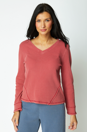 Escape by Habitat shirt 26537, waffle knit v-neck