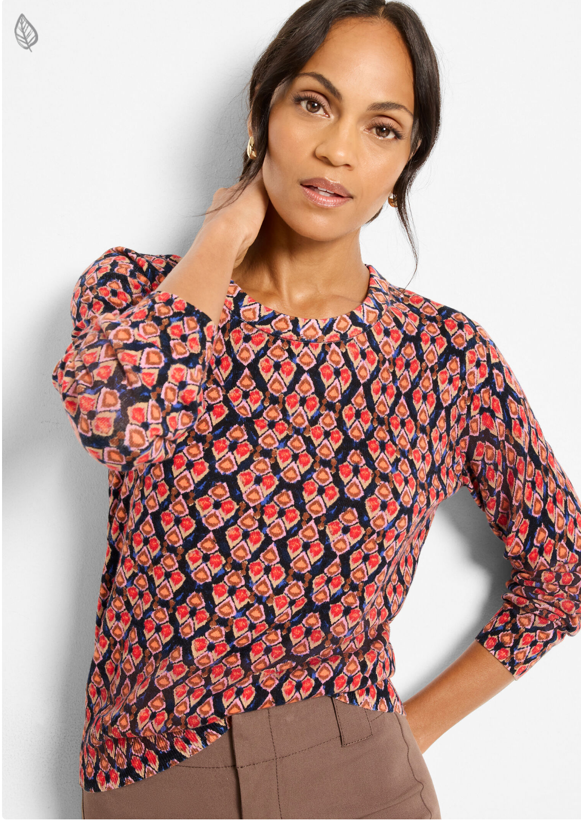 Nic + Zoe sweater 251178, harvest ikat pure cotton