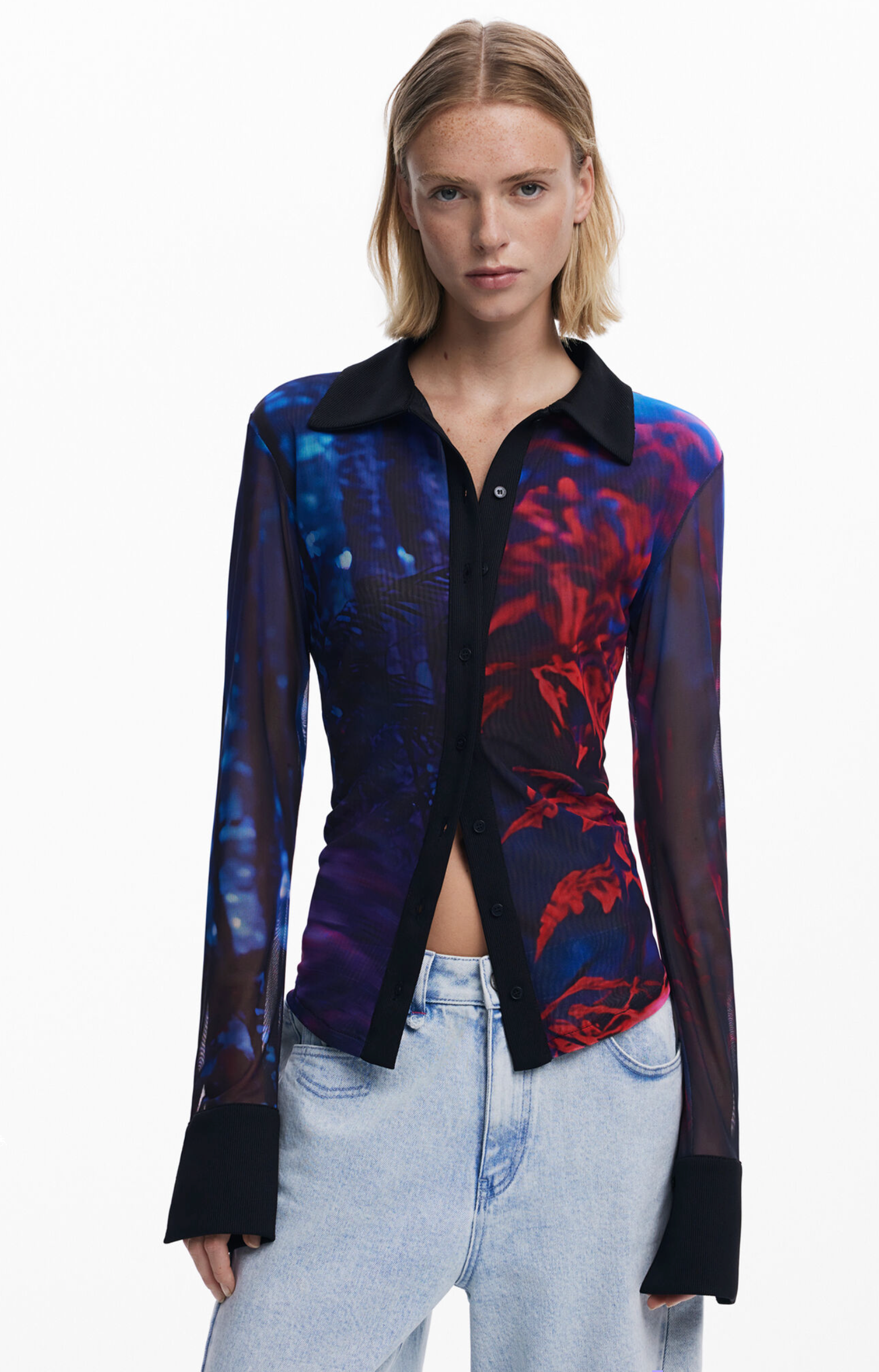 Camisa Desigual Abata, encaje con botones delanteros