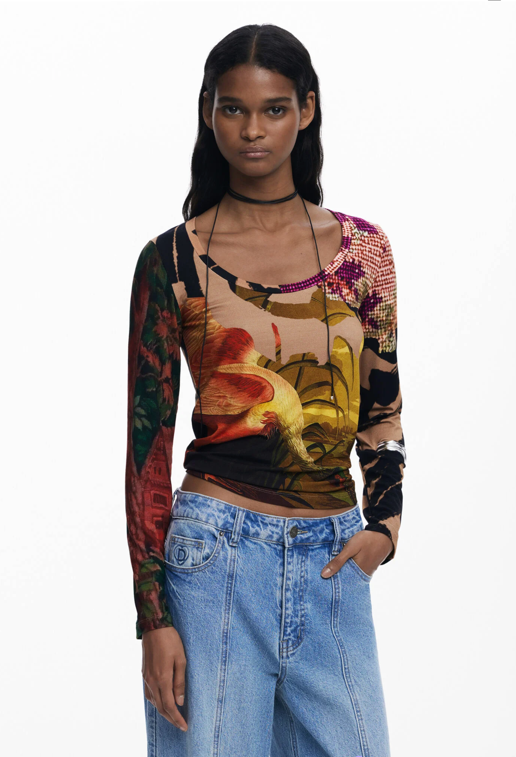 Camisa Desigual Abata, encaje con botones delanteros