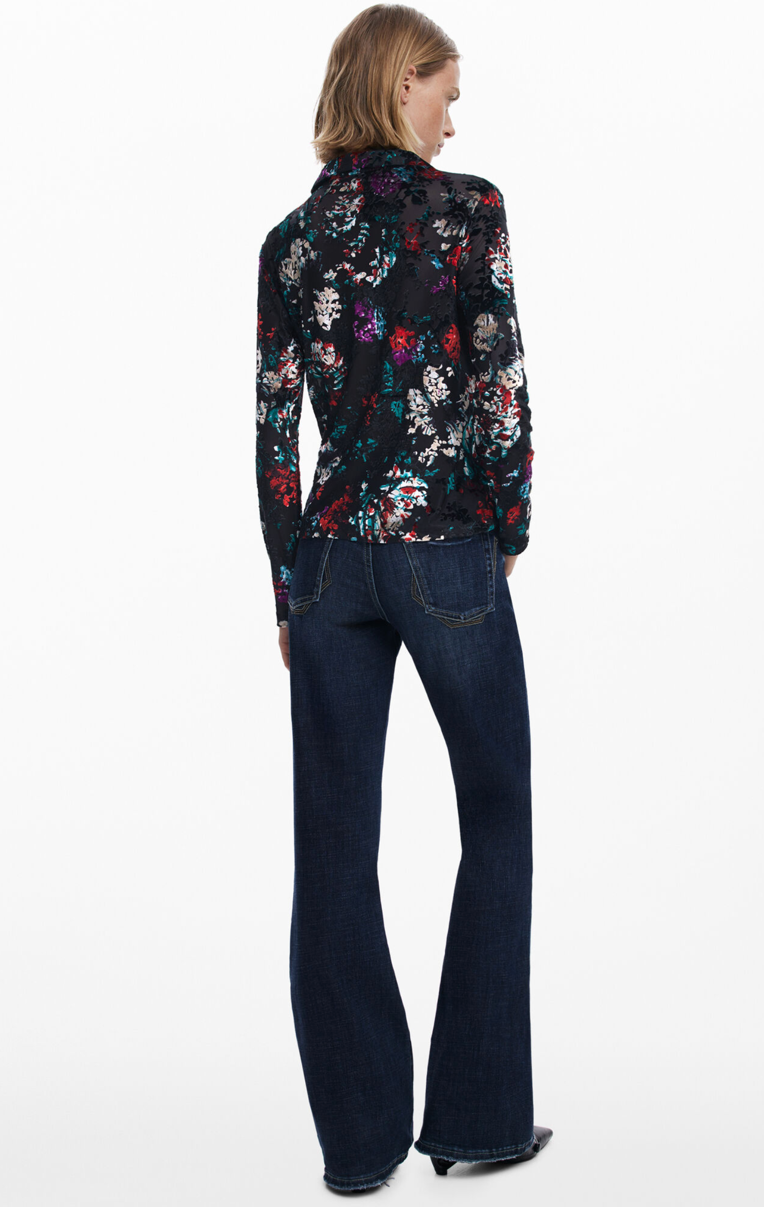 Desigual Oporto shirt, velvet burnout tulle