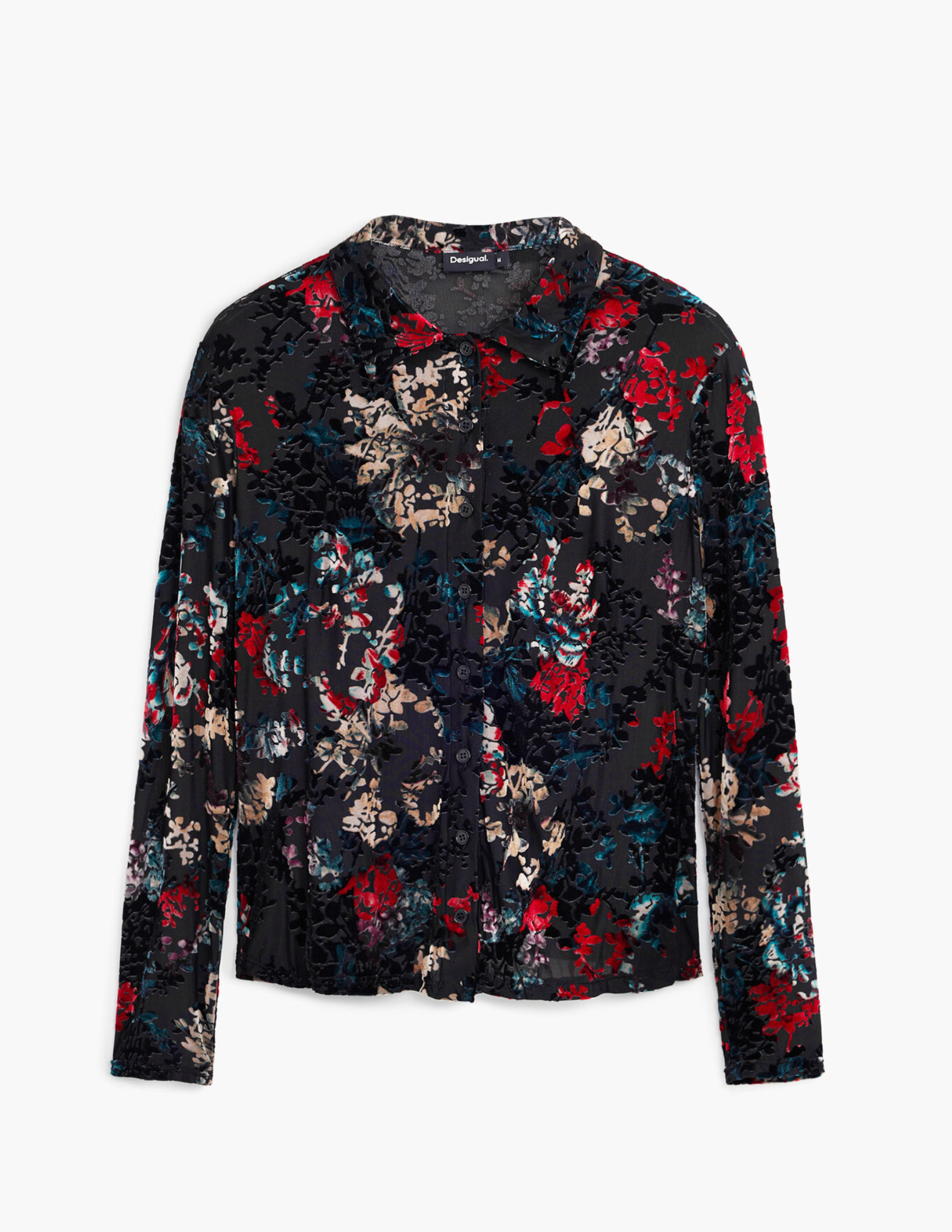 Desigual Oporto shirt, velvet burnout tulle