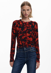 Desigual Lund sweater, thin gauge floral print