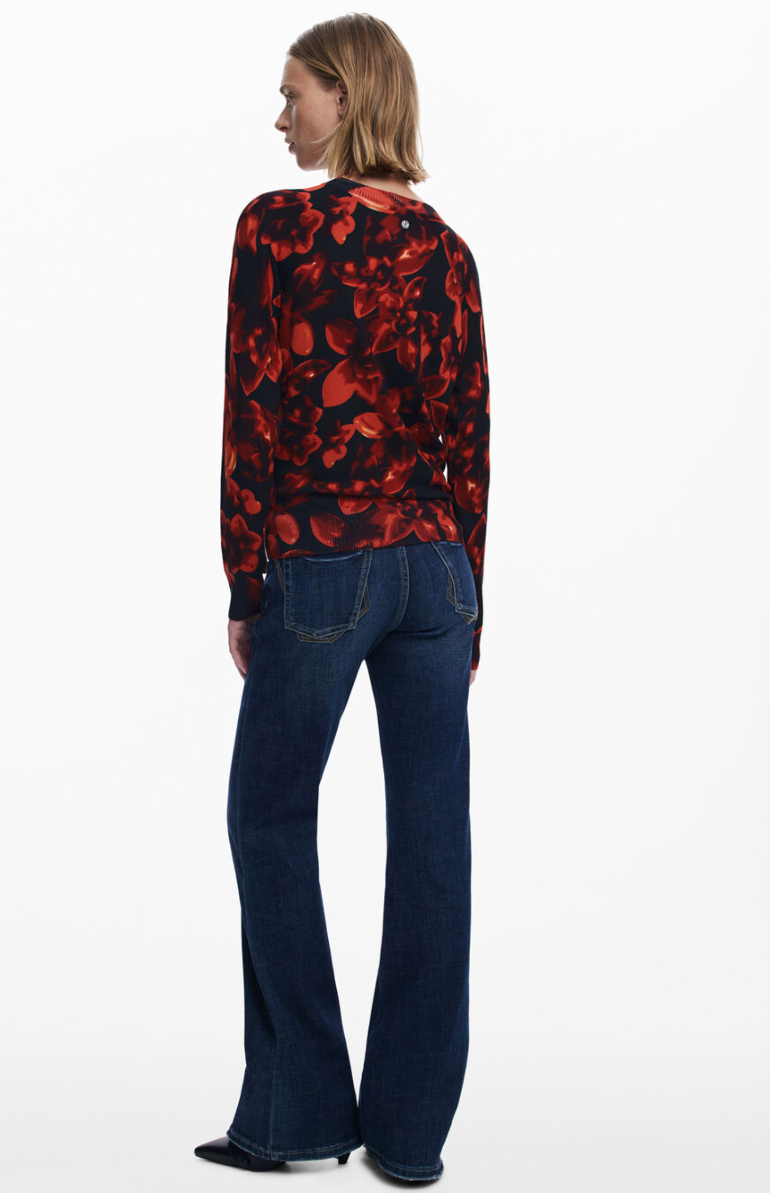 Desigual Lund sweater, thin gauge floral print