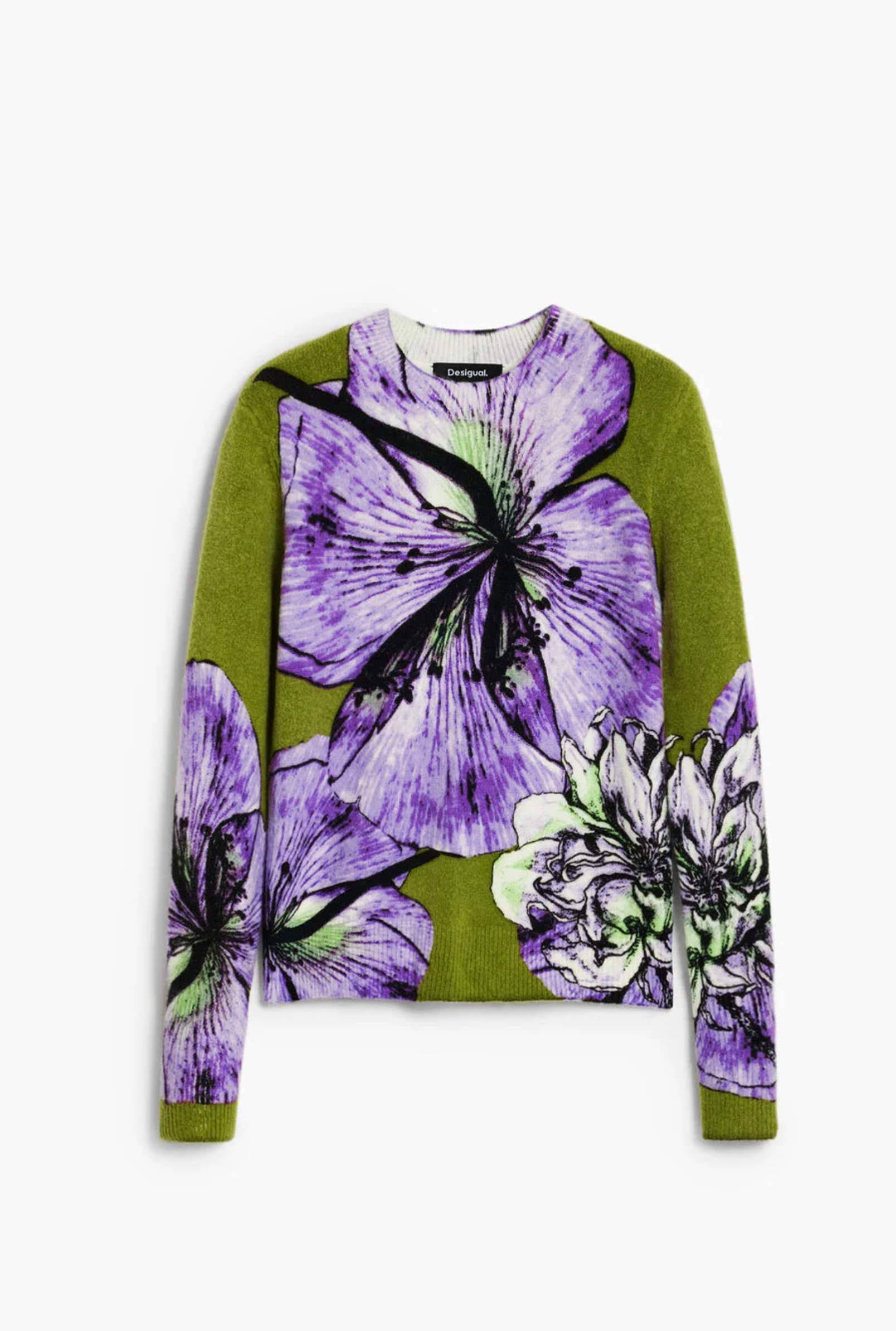 Desigual Orquidea sweater, Lacroix print