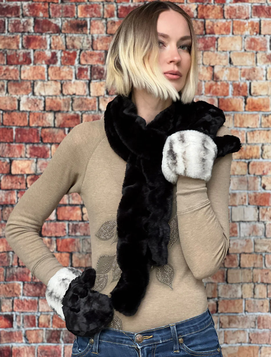 Pandemonium faux fur scarf, stretch (8 colors)