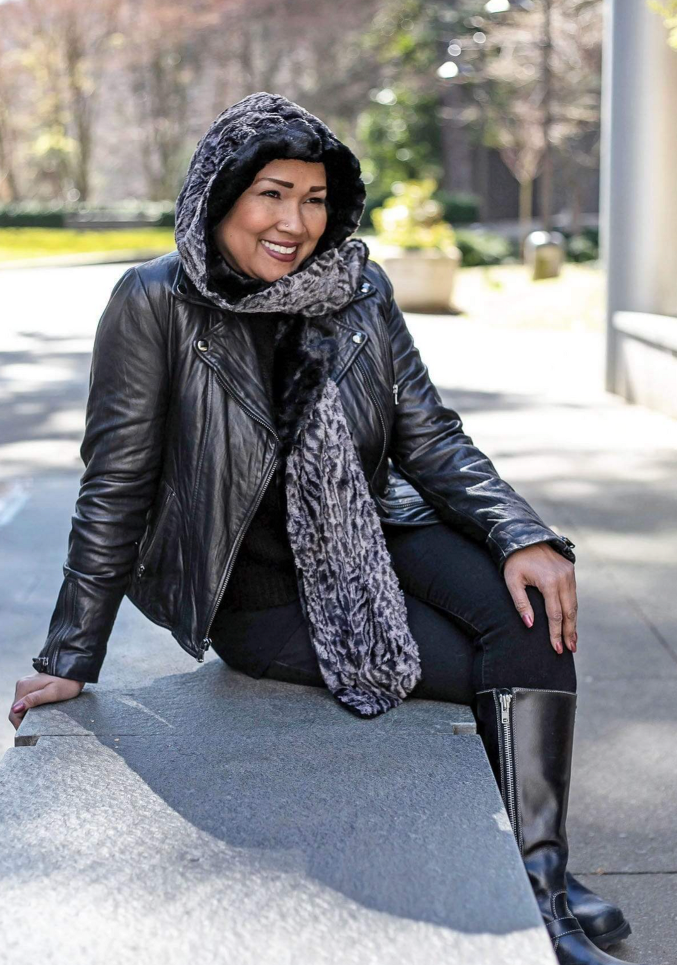 Pandemonium faux fur hoodie scarf (5 colors)