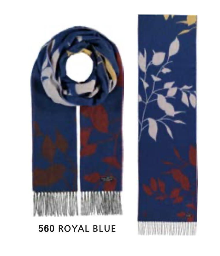 Fraas scarf 641108, shadow leaves recycled cashmink
