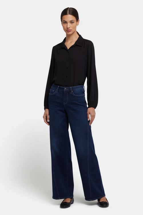 NYDJ Teresa wide leg jeans, Contour seams Ink Skyline wash