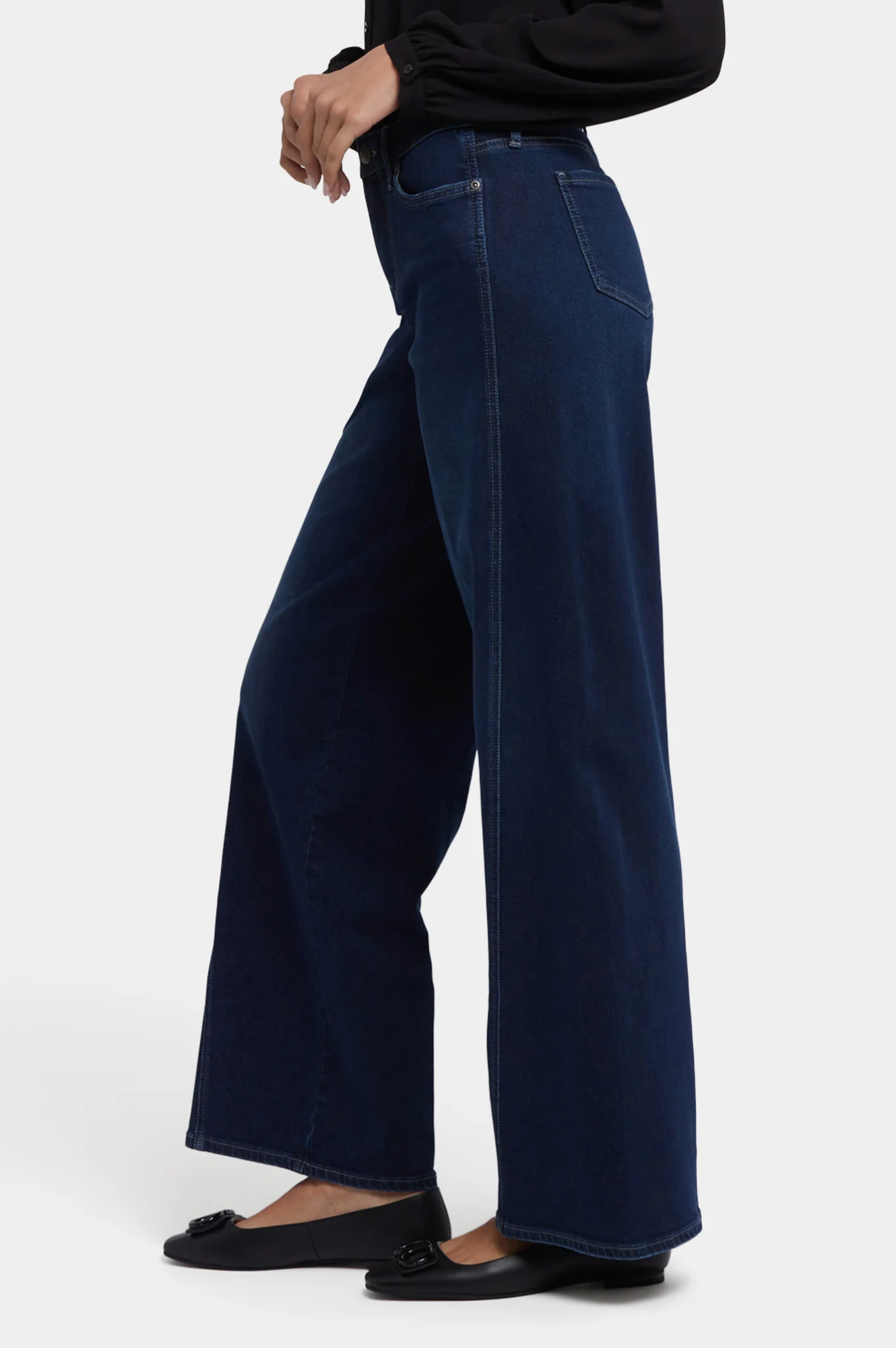 NYDJ Teresa wide leg jeans, Contour seams Ink Skyline wash