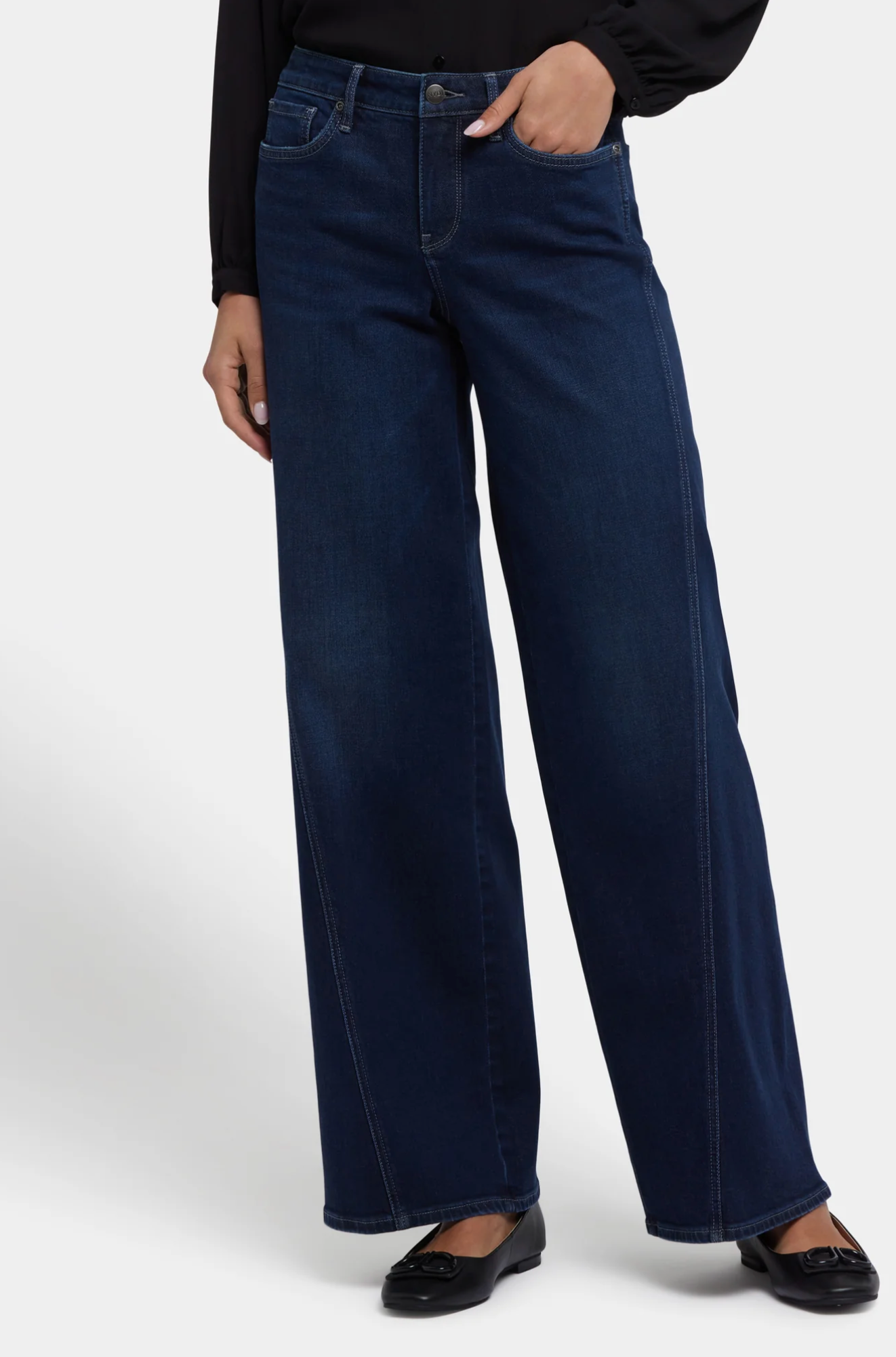 NYDJ Teresa wide leg jeans, Contour seams Ink Skyline wash