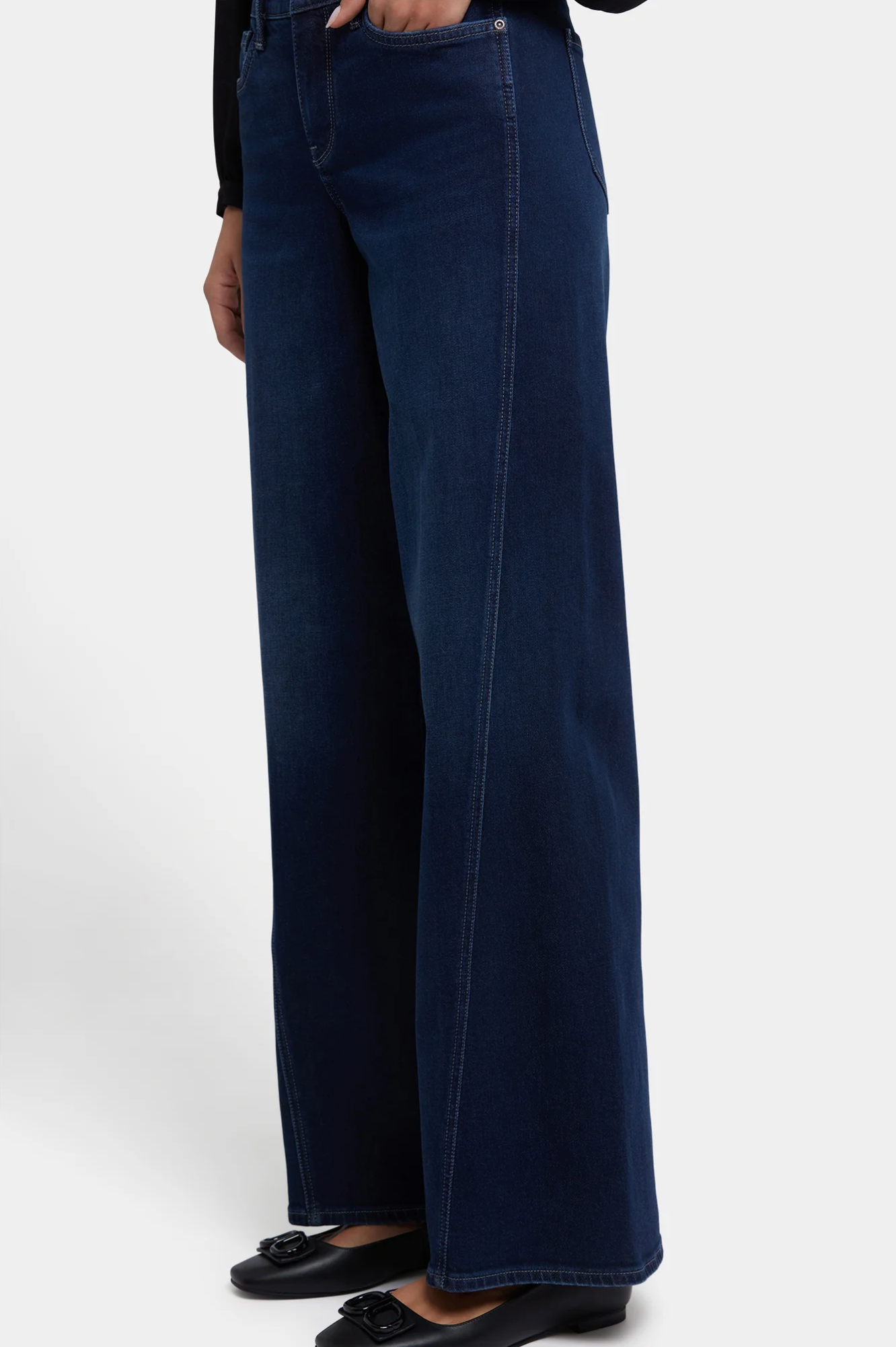 NYDJ Teresa wide leg jeans, Contour seams Ink Skyline wash
