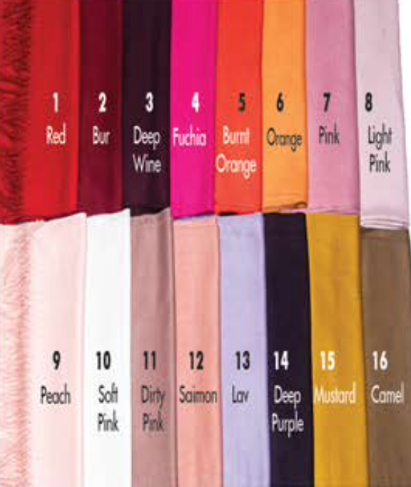 Rapti scarf (633S), cashmere solid (10 colors)