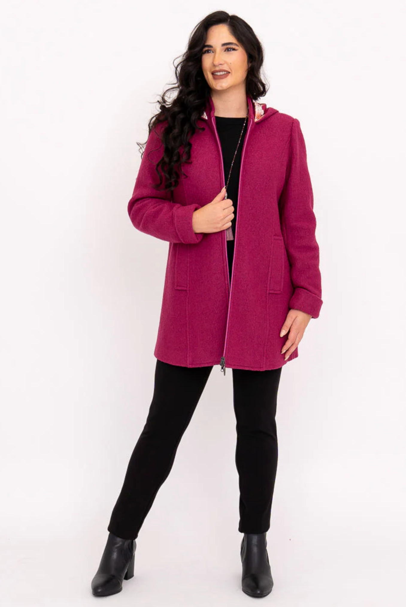 Blue Sky Pended coat/jacket, hooded boiled wool