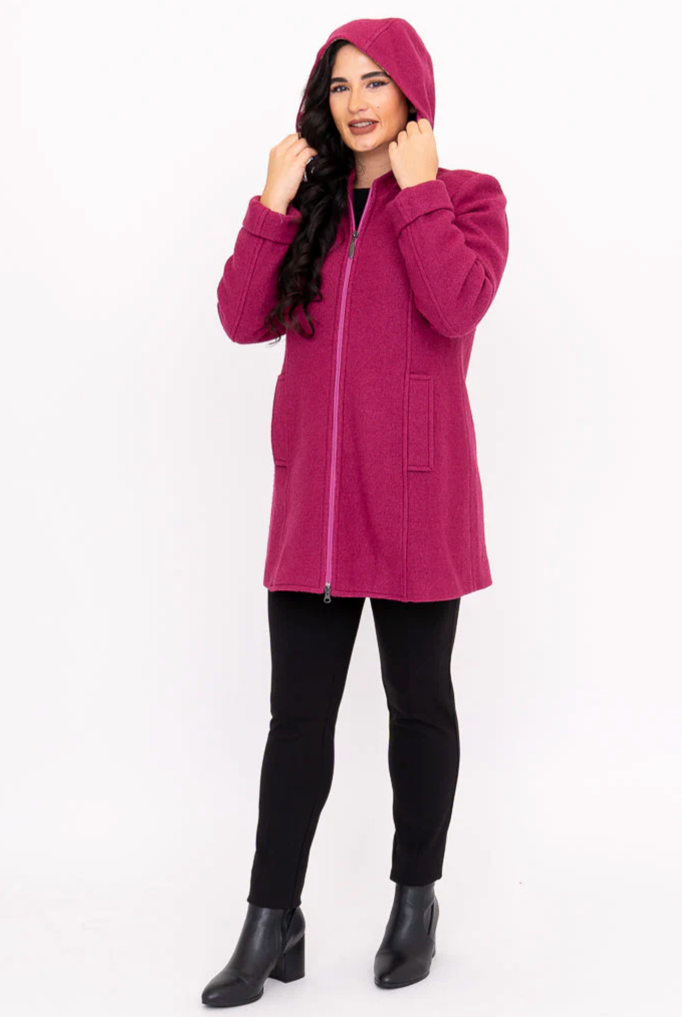 Blue Sky Pended coat/jacket, hooded boiled wool