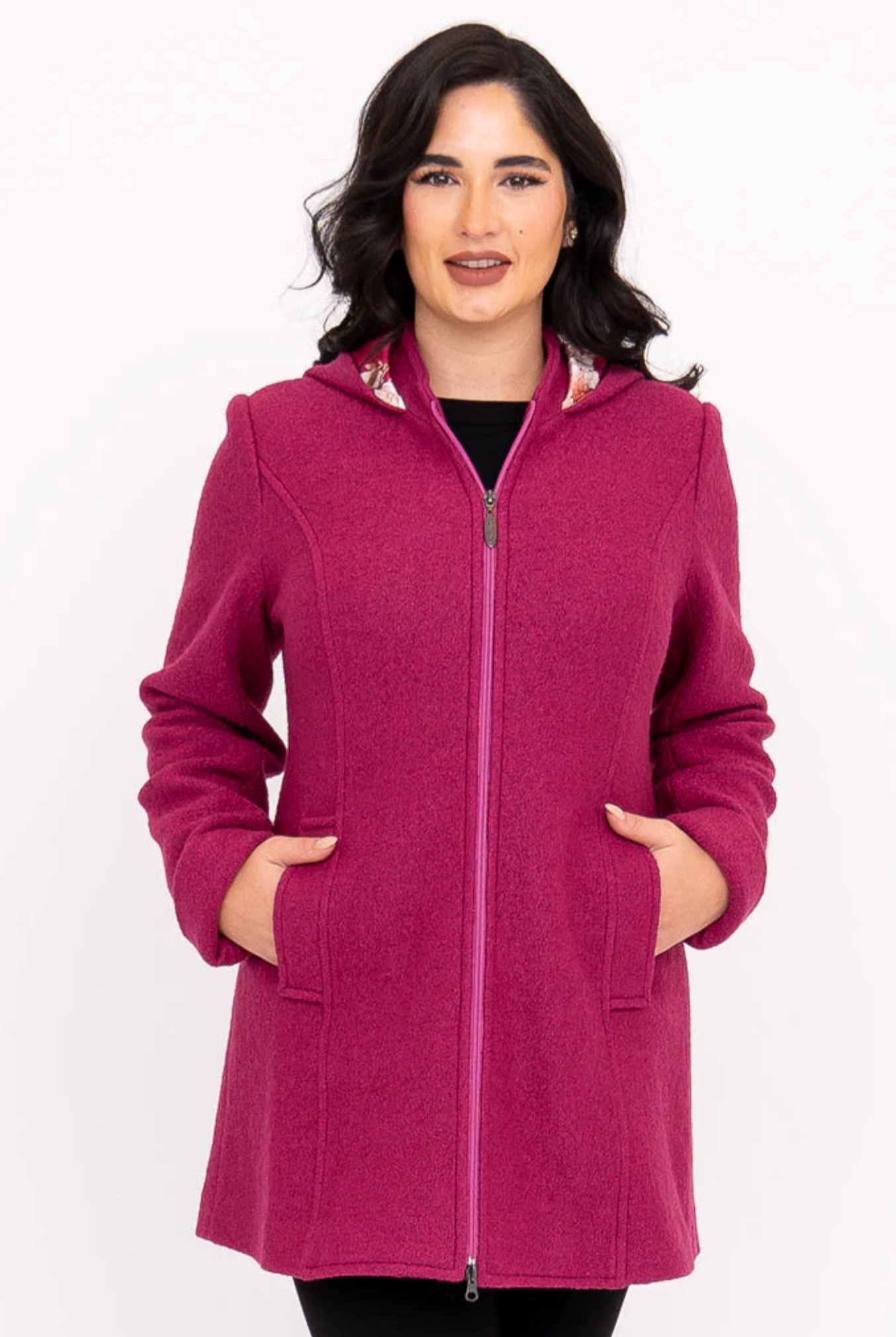 Blue Sky Pended coat/jacket, hooded boiled wool