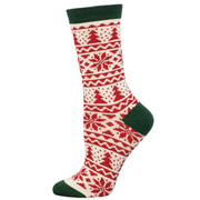 Socksmith bamboo holiday graphic crew, women's sizing