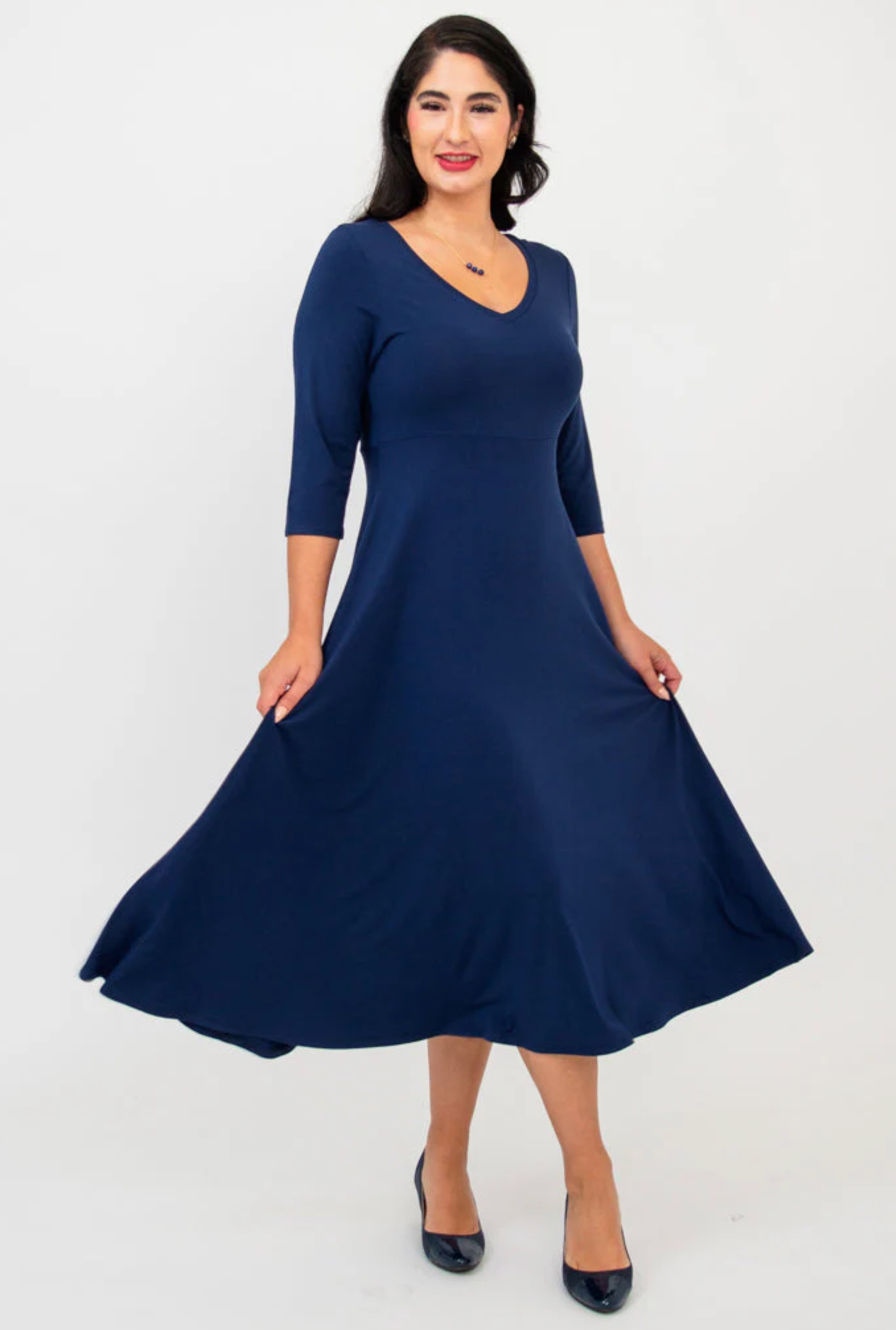 Vestido Blue Sky Morgan, estampado Mamina de lino bambú