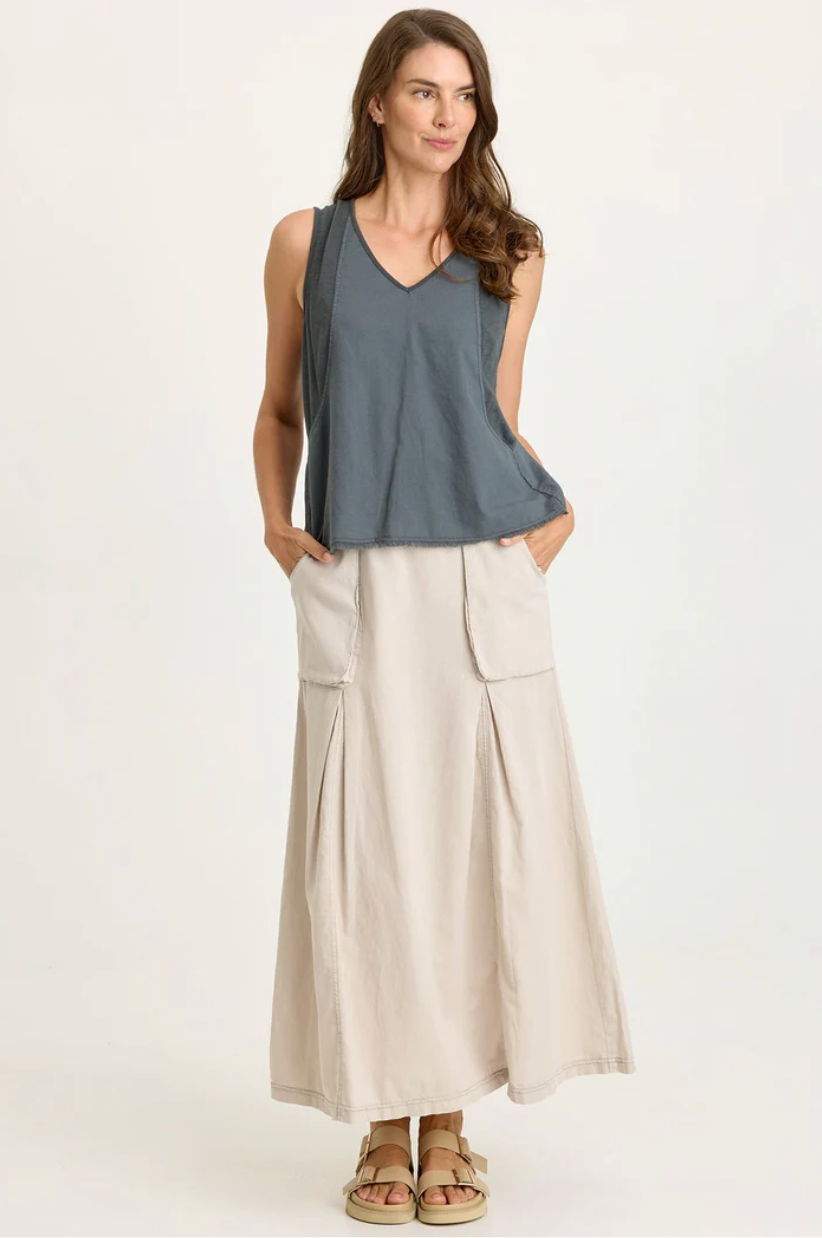 Wearables by XCVI tank 14894, Mazie linen v-neck