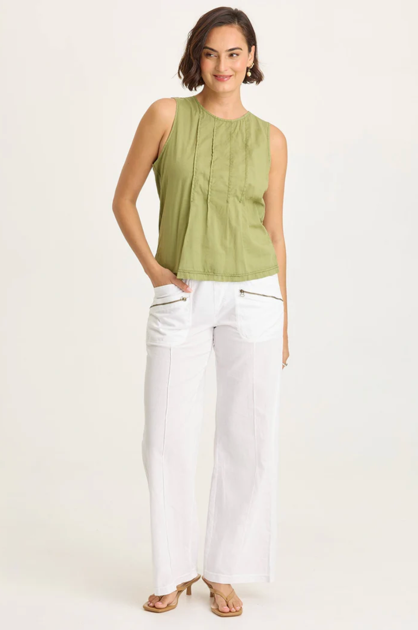 Wearables by XCVI tank 14895, Jerilene voile pintuck