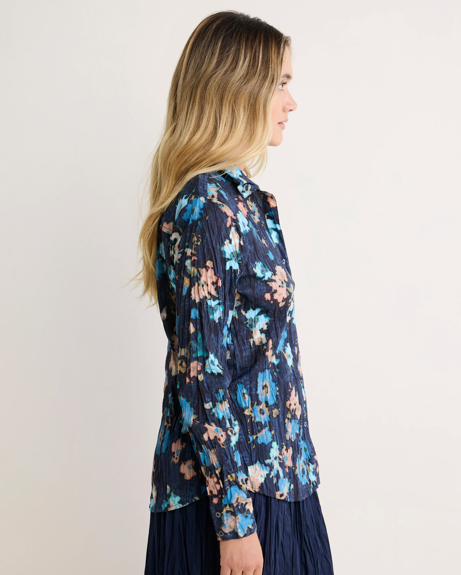 Nic + Zoe shirt 263614, cotton crinkle print