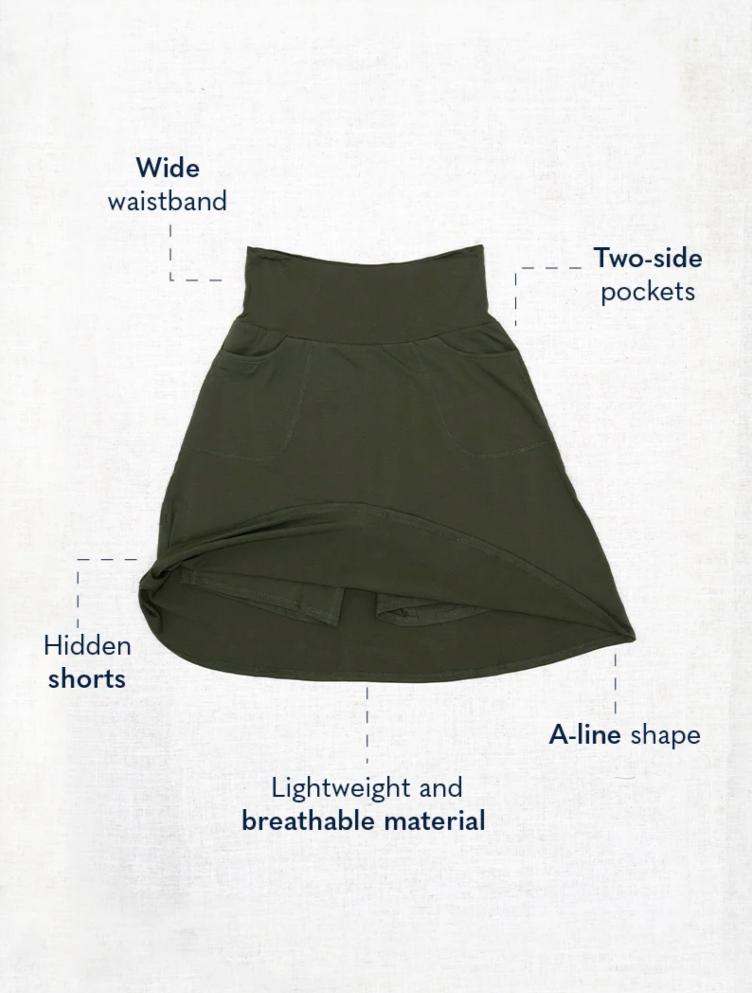 Blue Sky Magna skirt, bamboo skort