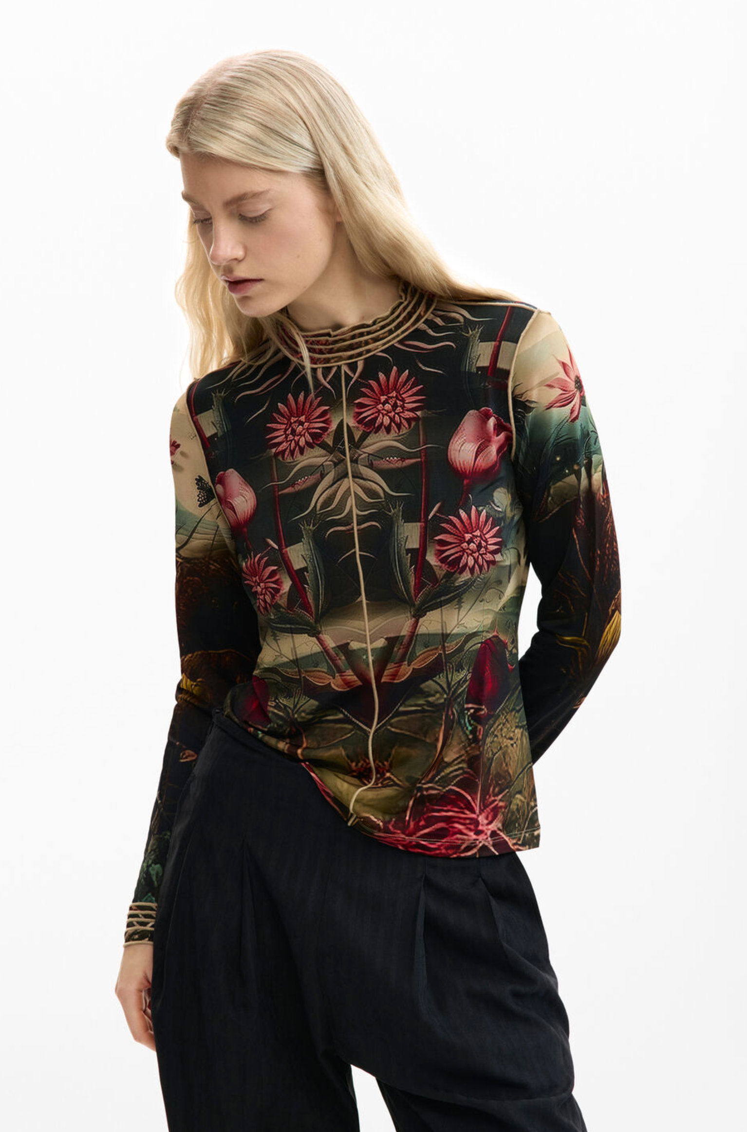 Camisa Desigual Abata, encaje con botones delanteros