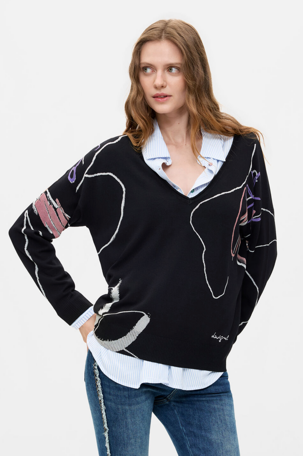 Camisa Desigual Abata, encaje con botones delanteros