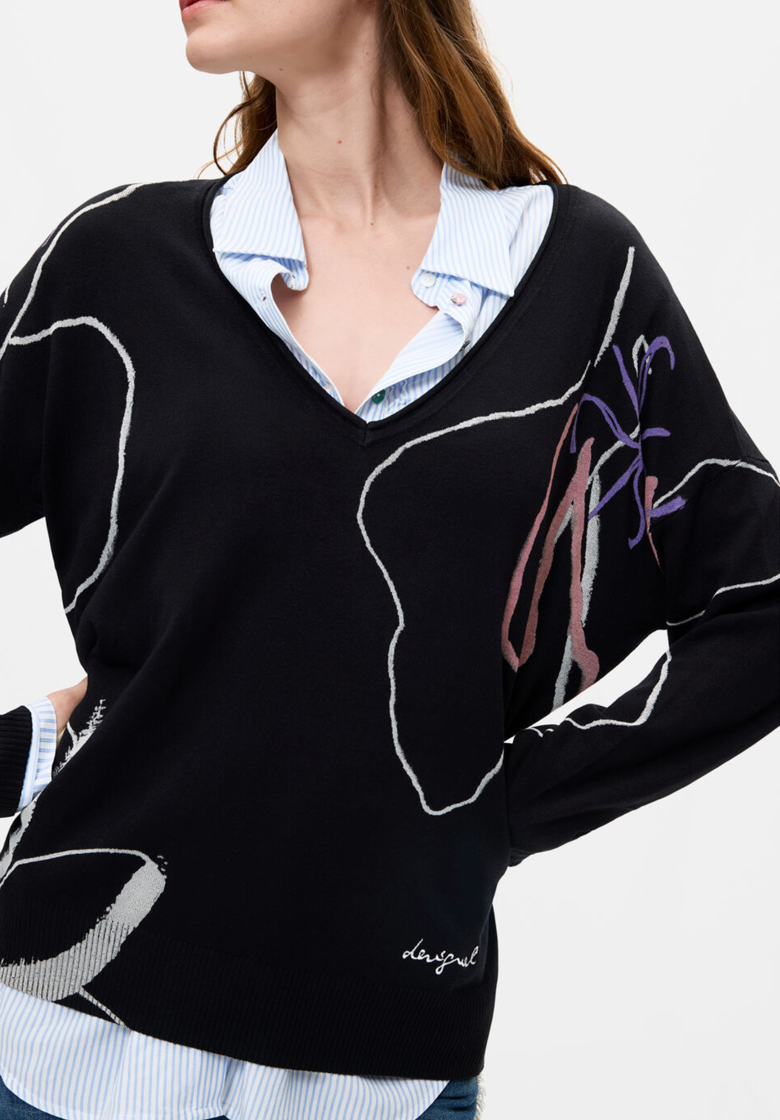 Camisa Desigual Abata, encaje con botones delanteros
