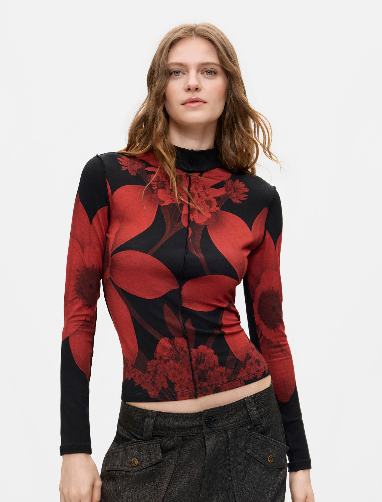 Desigual Sendai t-shirt, mock neck TK54