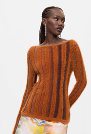 Desigual Huahua sweater, v-neck stripe JF41