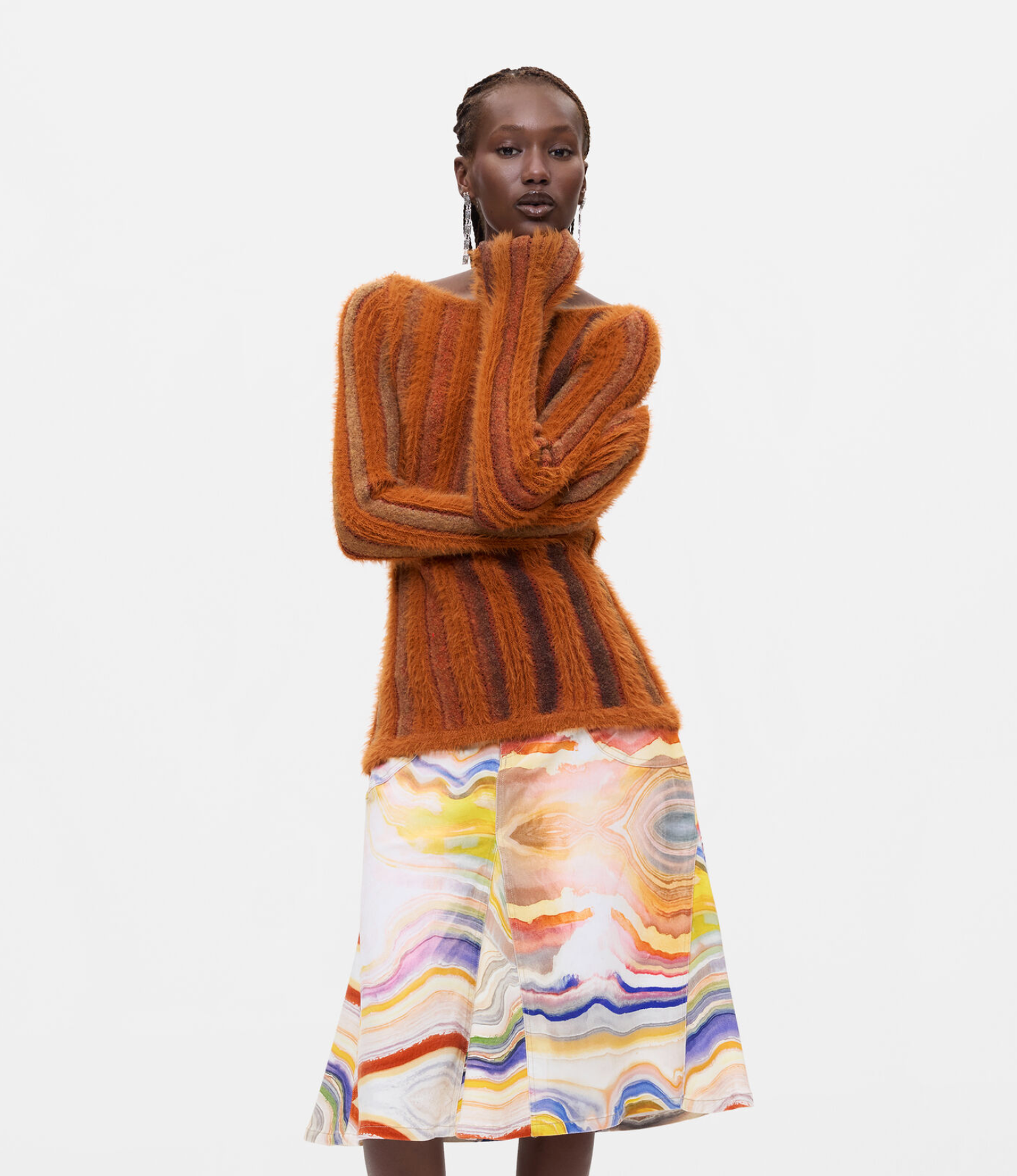 Desigual Huahua sweater, v-neck stripe JF41