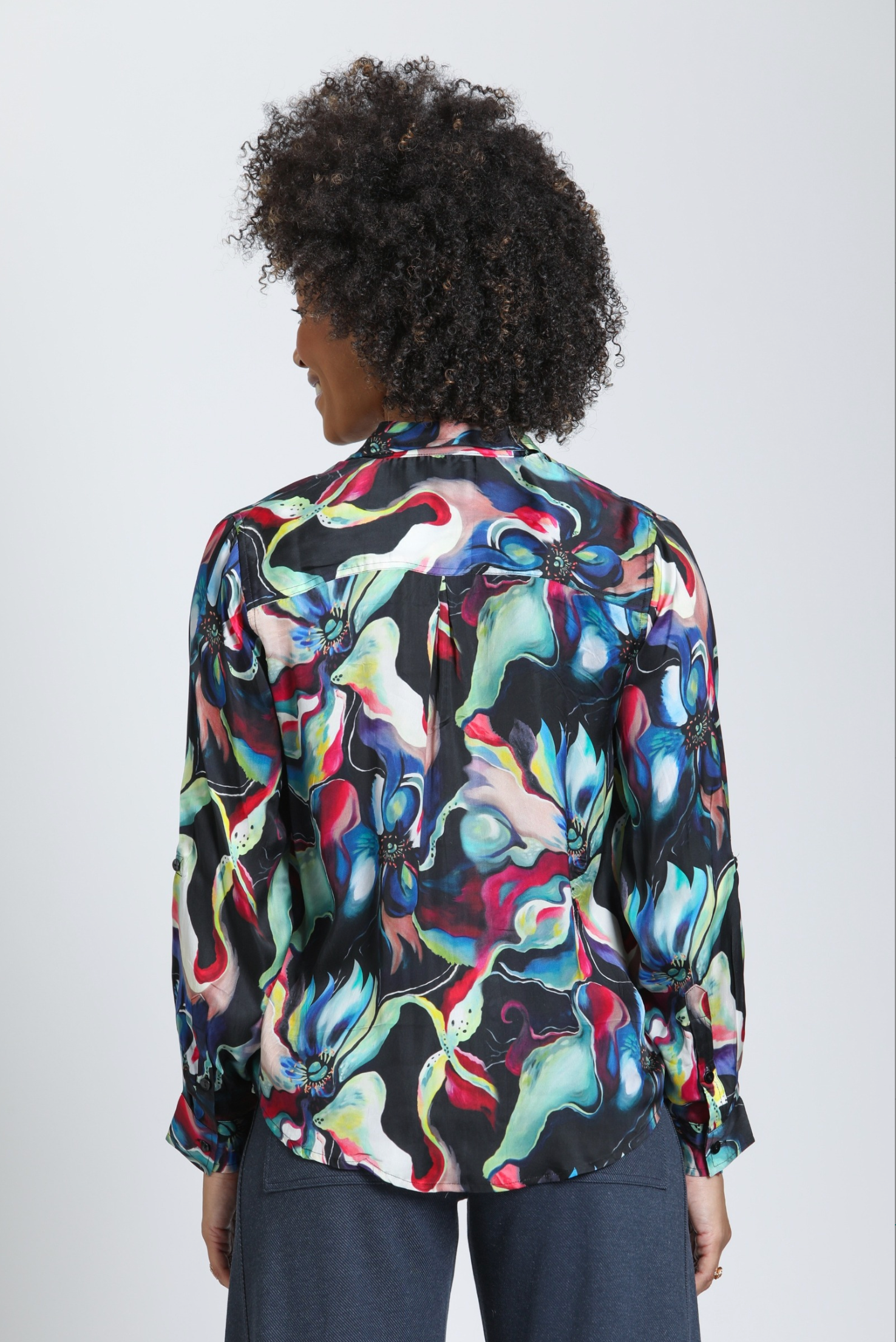 APNY shirt, Midnight Aurora Multi sateen