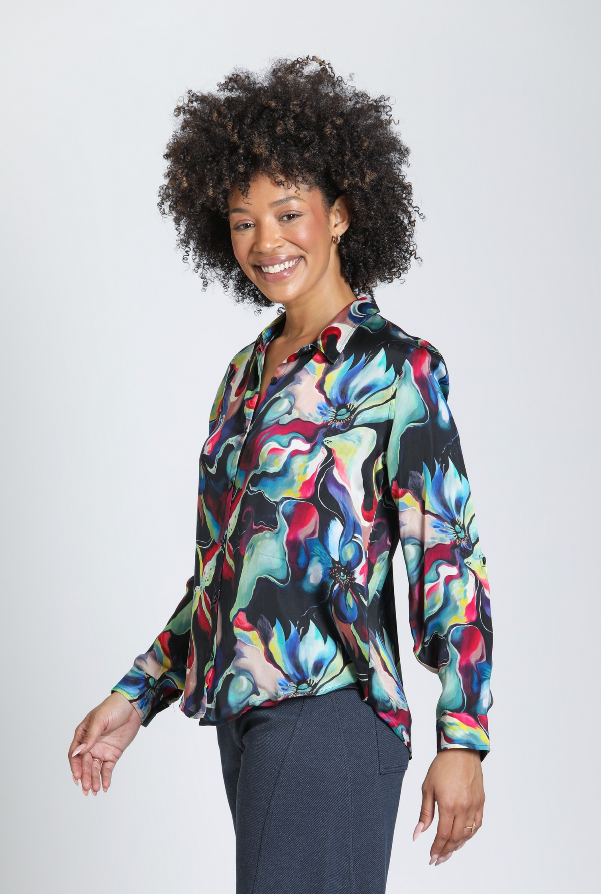 APNY shirt, Midnight Aurora Multi sateen