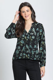 APNY shirt, Midnight Forest & Sage crepe