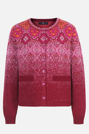 Ivko cardigan, Azulejo Fade pattern 100% wool