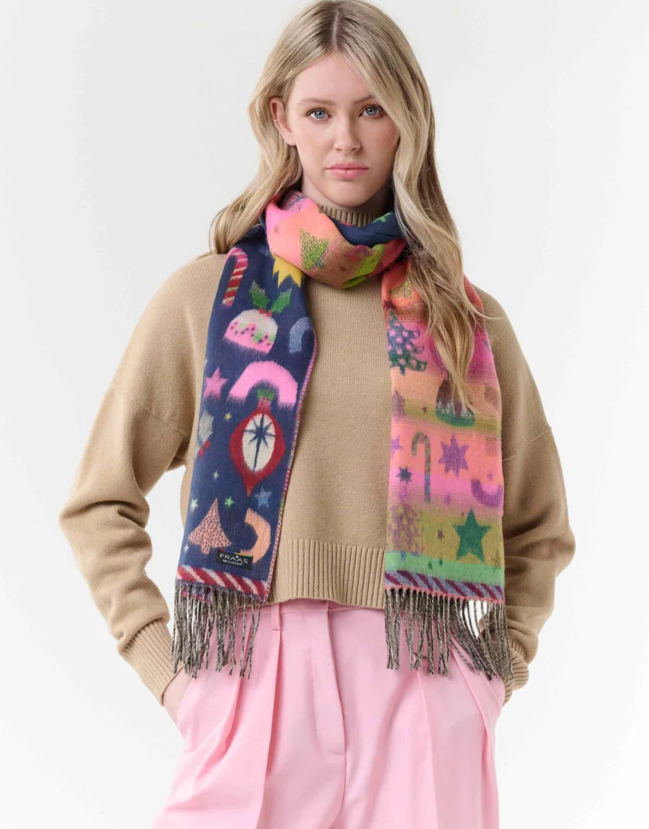 Fraas scarf 625520, Figgy Puddin' Christmas cashmink (2 colors)